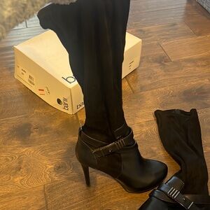 Women knee high heeled boots size 7.5
